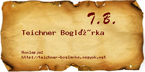 Teichner Boglárka névjegykártya